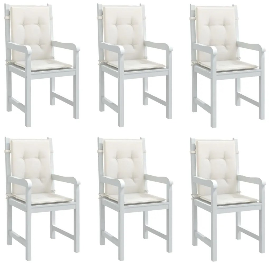 Cuscini Sedia Schiena Bassa 6 Pz Crema Mélange 100x50x4 Tessuto /