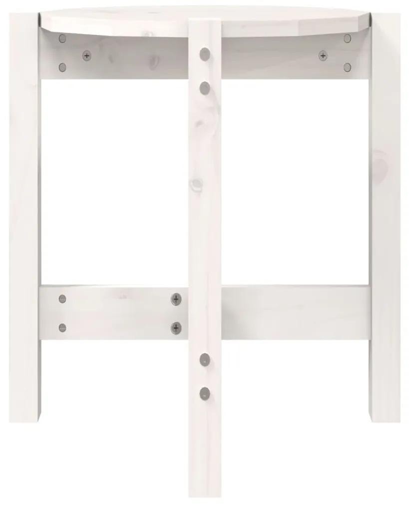 Tavolino da Salotto Bianco Ø 42,5x45 cm Legno Massello di Pino