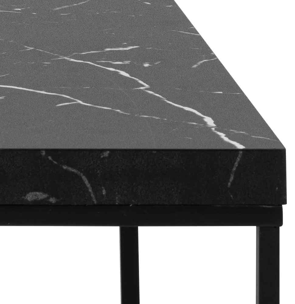 Tavolino nero con piano in marmo 55x110 cm Barossa - Actona