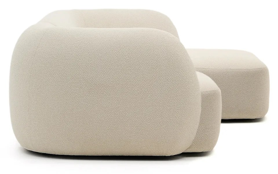 Kave Home - Divano modulare Martina 3 posti con chaise longue destra Ã©cru 287 cm