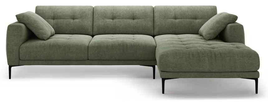Divano angolare verde (con penisola a destra/con chaise lounge) Bemy – Micadoni