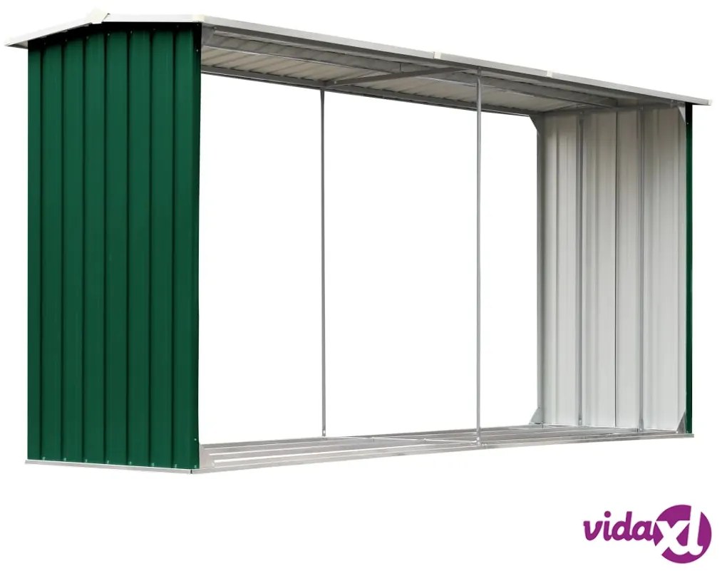 vidaXL Capannone da Giardino in Acciaio Zincato 330x92x153cm Verde