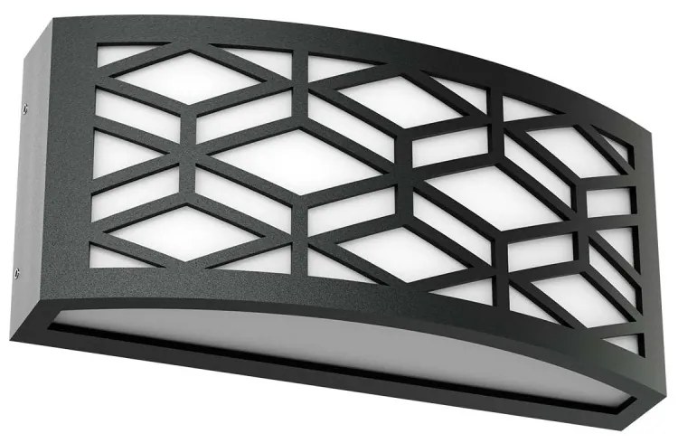 Applique Slim per Esterni con Griglia decorativa IP65 - E27 Nera Colore del corpo Nero