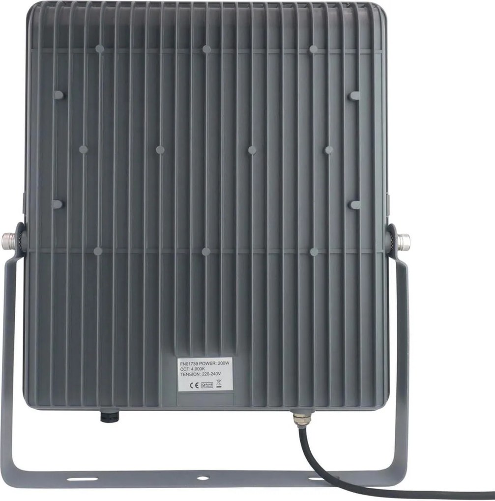 Proiettore LED 200W IP65 145lm/W con Osram chip LED Colore Bianco Freddo 6.000K