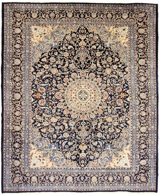Kashmar Tappeto 300x370 Blu (Iran) Annodato A Mano