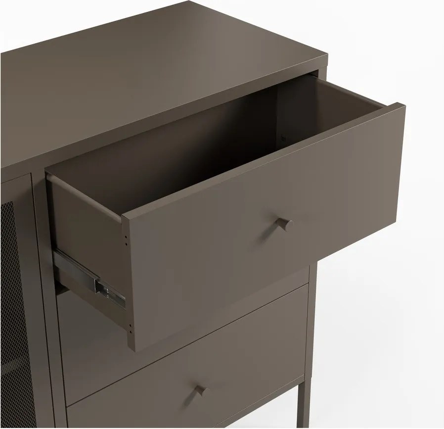 Cassettiera grigia in metallo 140x90x40 cm Fayna – Marckeric