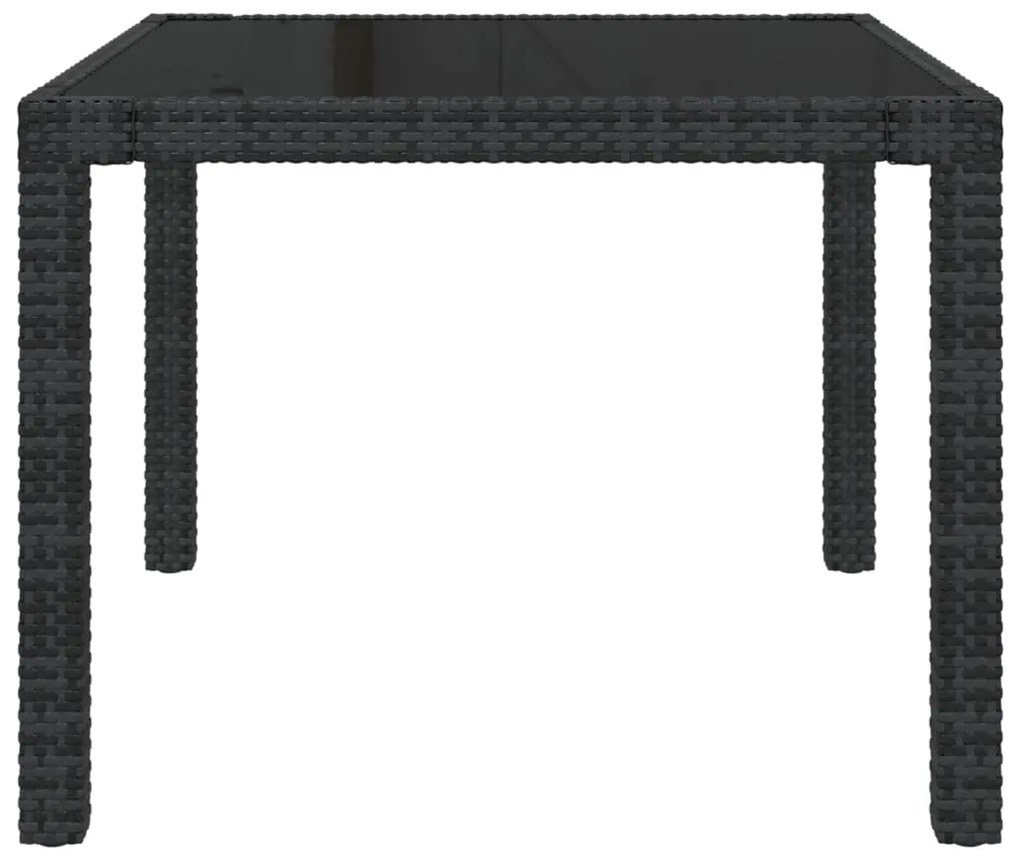 Set da Pranzo da Giardino 5 pz con Cuscini in Polyrattan Nero