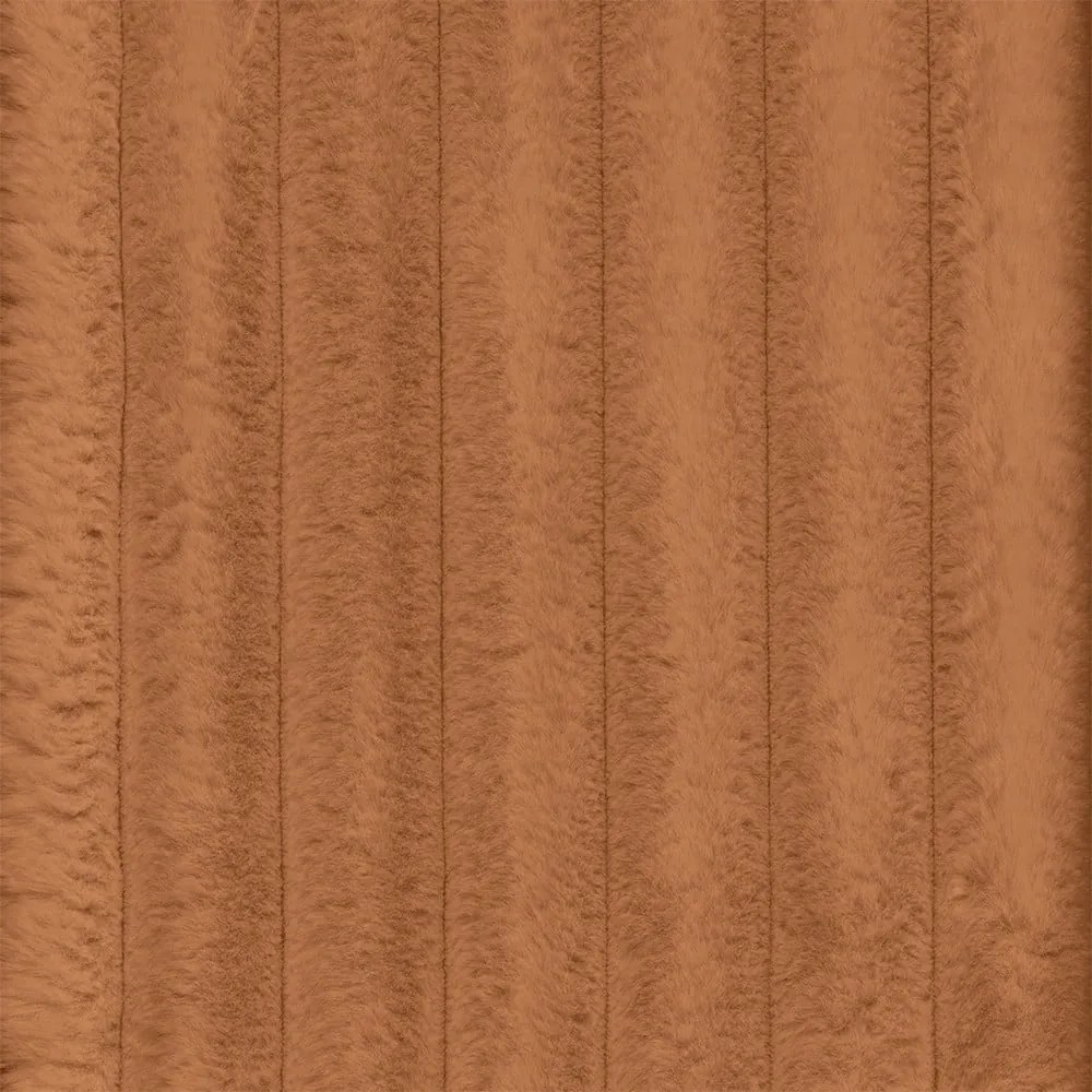 Divano angolare color terracotta (con penisola a destra e chaise lounge) rivestito in velluto a coste Martin – Ropez