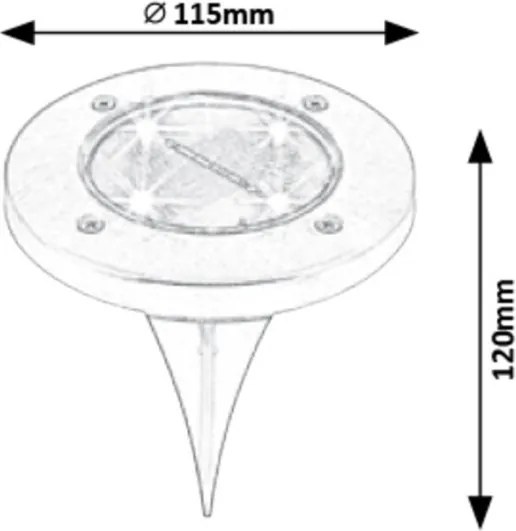 Rabalux 7975 - Lampada solare LED esterna con sensore LED/0,24W/1xAA IP44