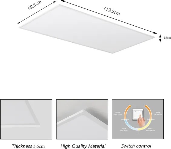 Brilagi - Plafoniera a LED SLIMFRAME LED/80W/230V 120x60 cm 3000/4000/6000K bianco