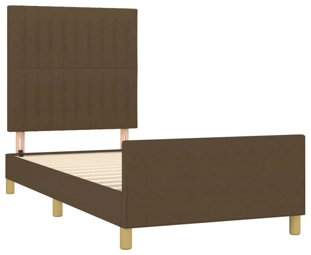 Giroletto senza materasso marrone scuro 80x200 cm tessuto