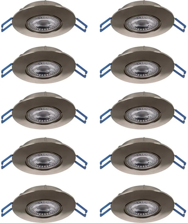 Eglo 300196 - Confezione da 10 faretti da incasso GEDREZ LED/4,9W/230V Ø 9cm cromato