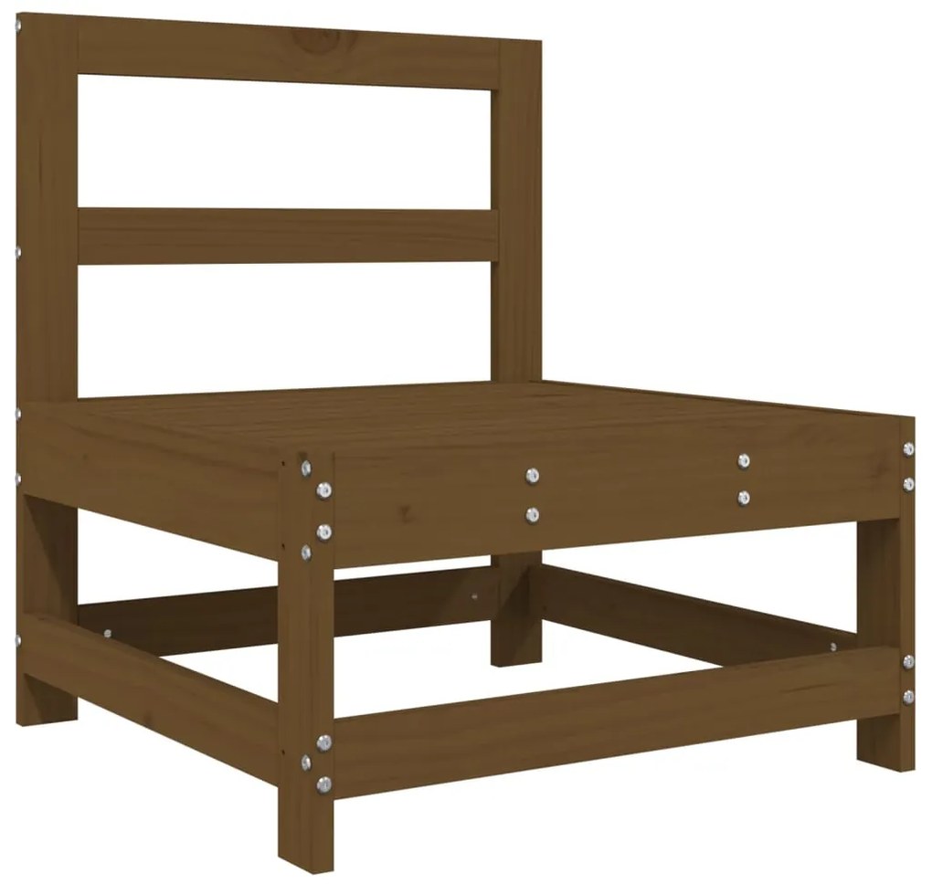 Set Salotto da Giardino 7 pz Miele in Legno Massello di Pino