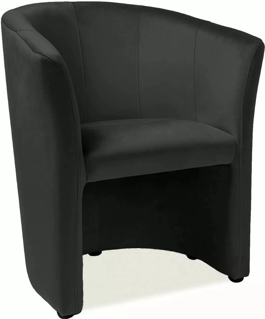 Poltrona TM-1 Velvet in velluto nero – 67x60x76 cm