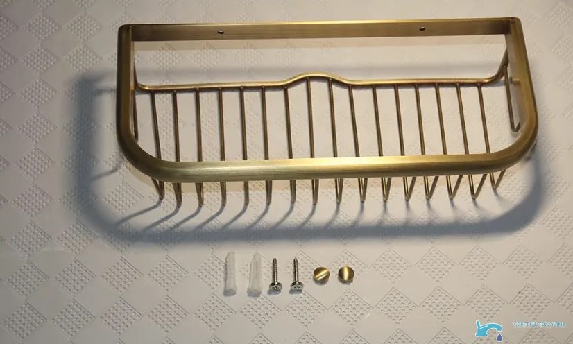 Mensola da bagno EYN AQP1512 a parete, in più finiture tra cui ottone anticato e grigio