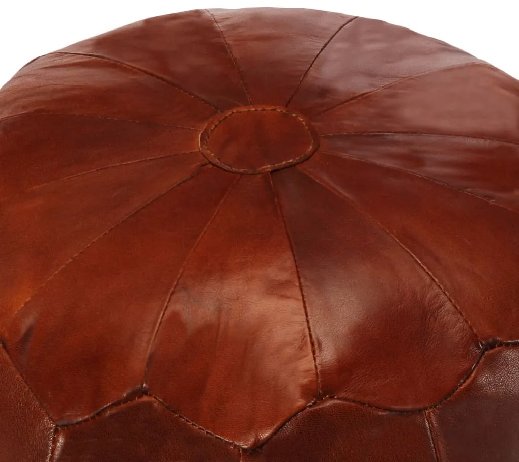 Pouf tanno 40x35 cm in vera pelle di capra