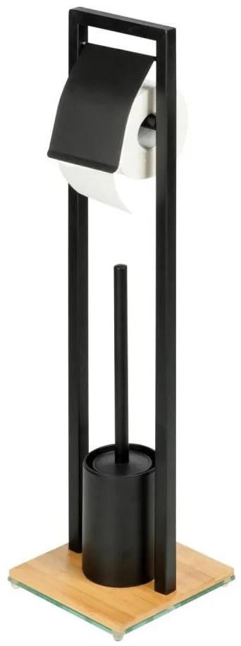 WENKO 24751100 - Set WC BAMBU⁠SA 18x72,5 cm nero/marrone