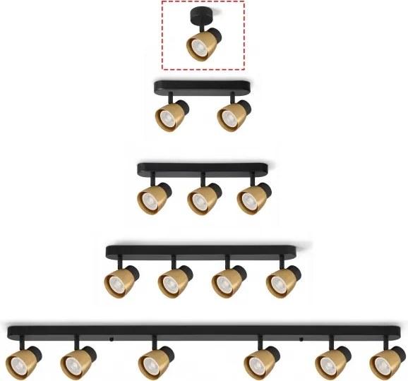 Brilagi - Faretto NUGGET 1xGU10/30W/230V nero/oro