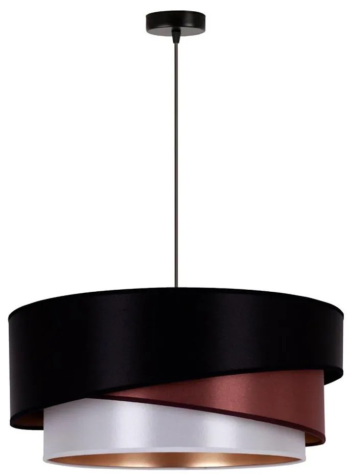 Duolla - Lampadario a sospensione con filo KOBO 1xE27/15W/230V diametro 45 cm nero/bordeaux/argento