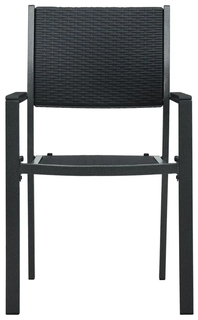 Set mobili da pranzo da giardino 7 pz nero