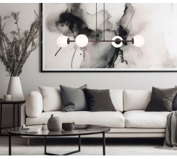 Lampadario a sospensione con filo FIRA 4xE27/60W/230V nero