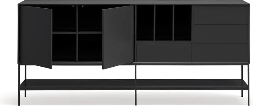 Cassettiera nera 220x98x45 cm Platt – Teulat