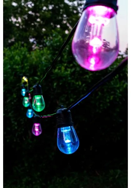 Immax NEO 07900L -LED RGB+CCT Dimmerabile catena 15xLED/1W/230V 15m Wi-Fi Tuya IP65+RC