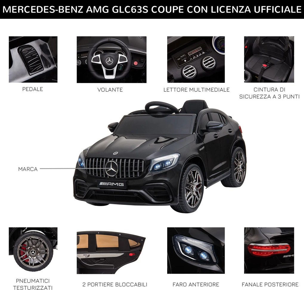 Macchina Elettrica per Bambini 12V con Licenza Mercedes GLA 45 AMG Nera...