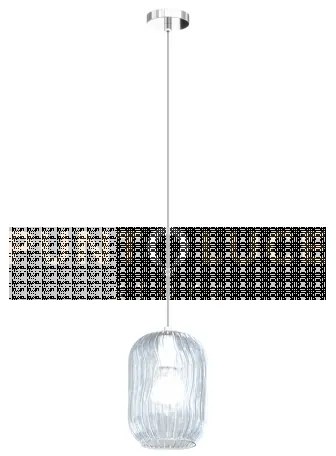 Sospensione bianco 1 luce vetro blu 1181bi-s1-bl