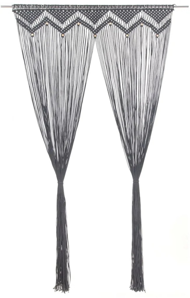 Tenda Macramè Antracite 140x240 Cm İn Cotone /