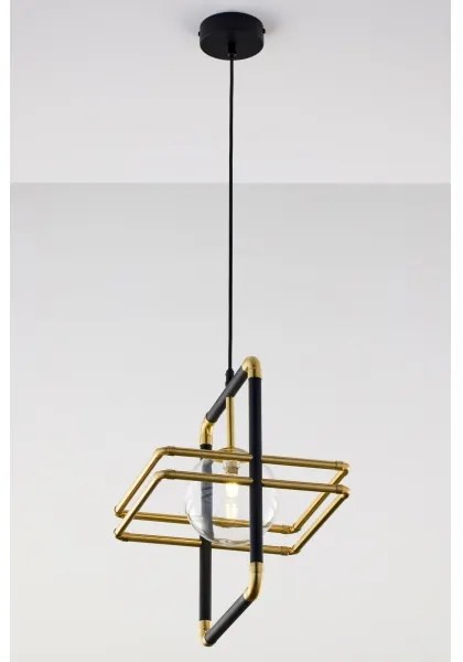 Jupiter 2028 - Lampadario a sospensione con filo FIORI 1xG9/10W/230V nero/oro/limpido