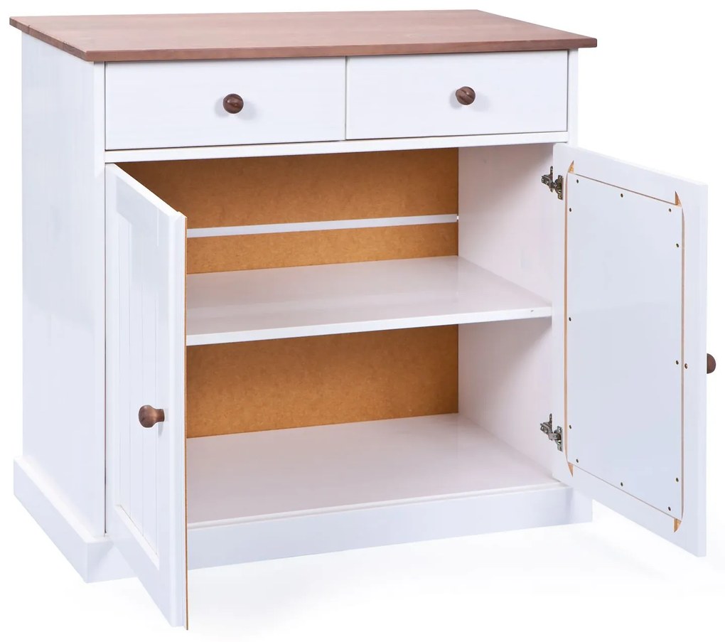 Credenza 2 ante 2 cassetti in pino  bianco