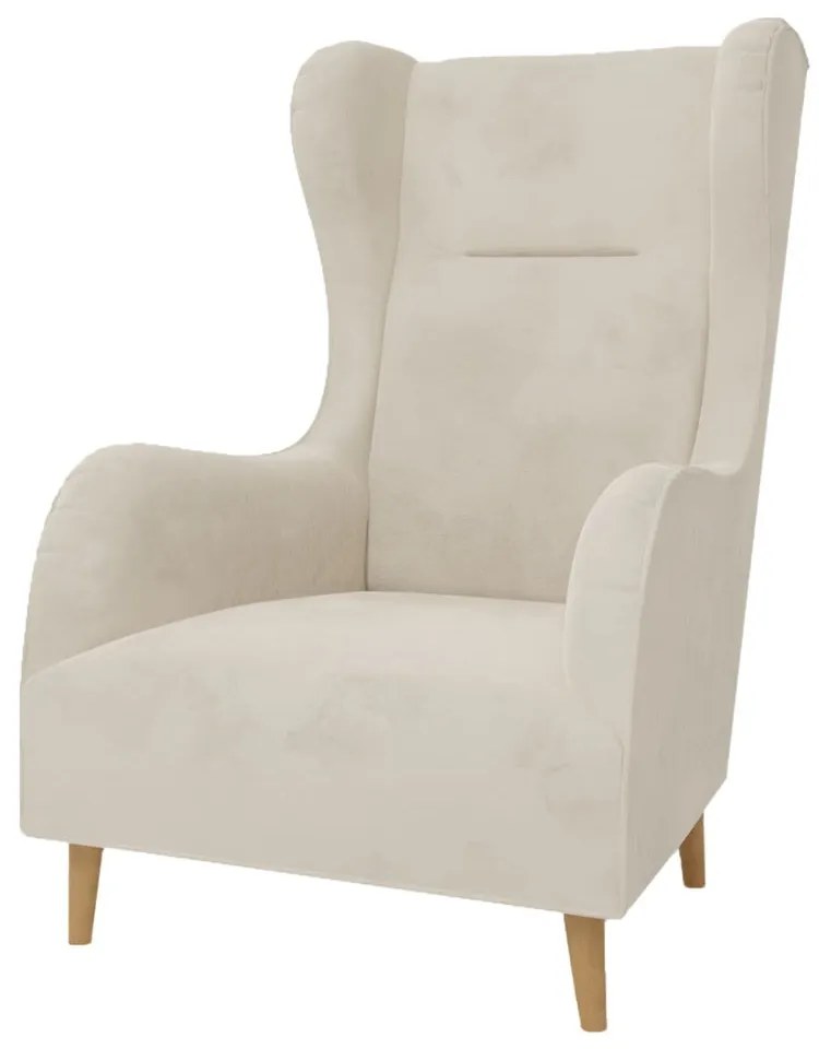 Poltrona in velluto crema Carole - Ropez