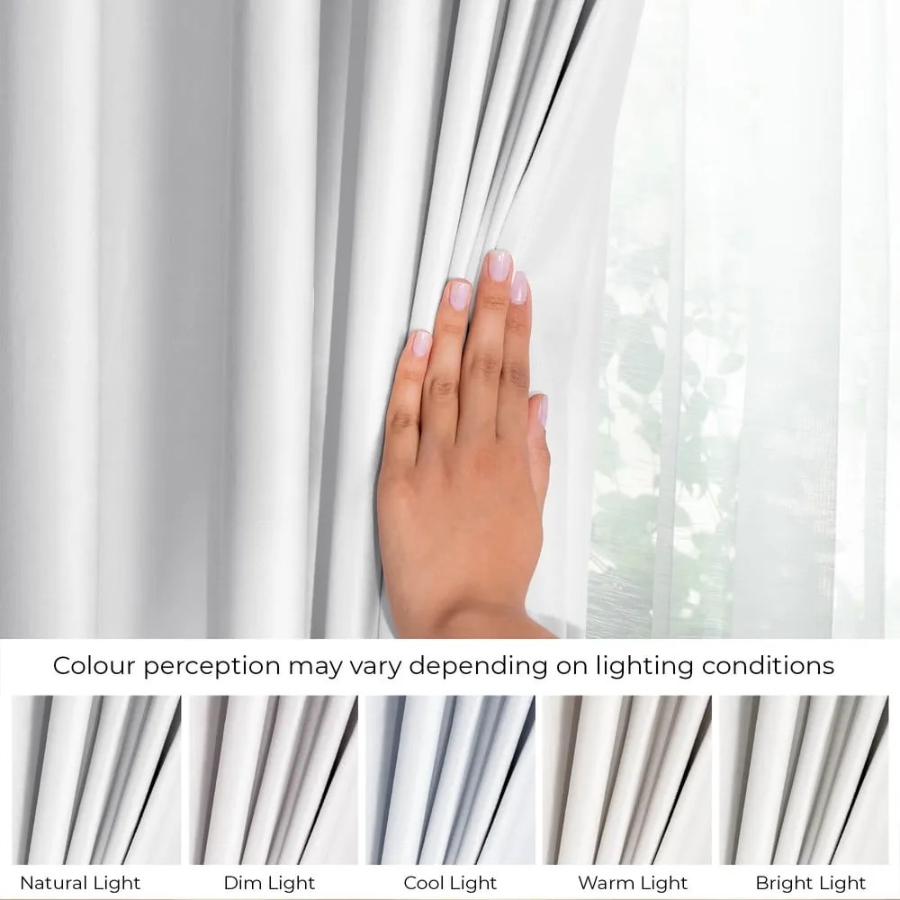 Tenda parzialmente oscurante bianca in velluto 140x245 cm Pleat – Restilo