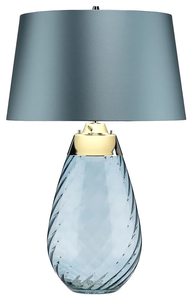 Lampada Da Scrivania Contemporanea Lena Vetro Blu Metallo 1 Luce E27