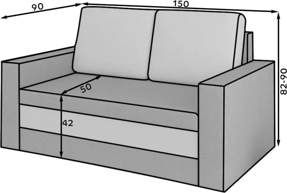 Divano verde allungabile/con contenitore e rivestimento in velluto 151 cm Wave – ELTAP