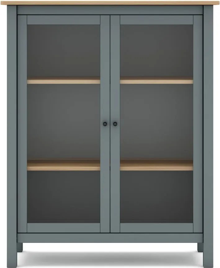 Vetrina verde polveroso in pino massiccio 90x110x40 cm Misti – Marckeric