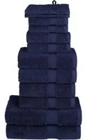 Set Asciugamani 12 pz Blu Navy 600 gsm 100% Cotone 137575