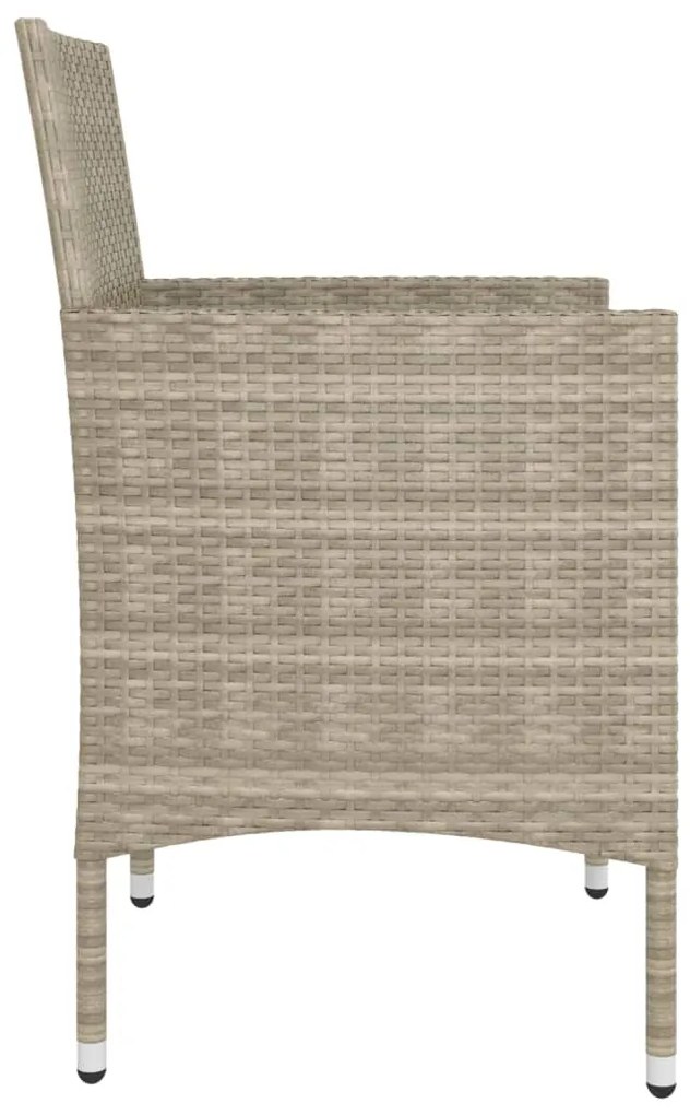 Set Sedie da Giardino con Poggiapiedi 4 pz in Polyrattan Beige