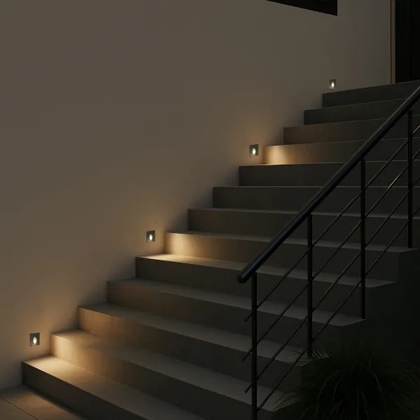 Brilagi - Lampada da incasso LED per esterni STAIRDOT LED/2W/230V, nero, IP65, quadrata