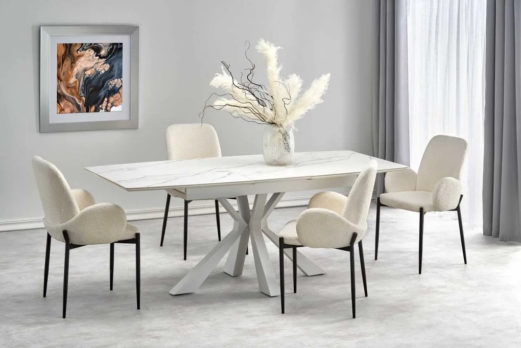 Set Vivaldi L160-200 cm + 4 sedie K477 crema