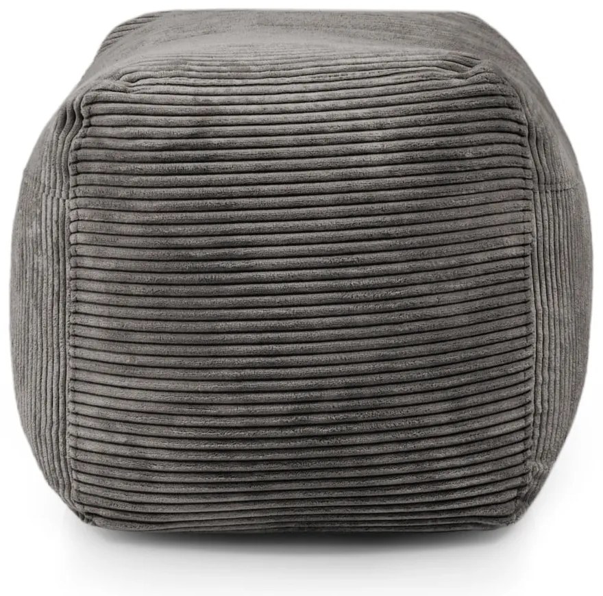 Puof a sacco nero con rivestimento in velluto a coste Plus 70 Lounge – SLOWDOWN