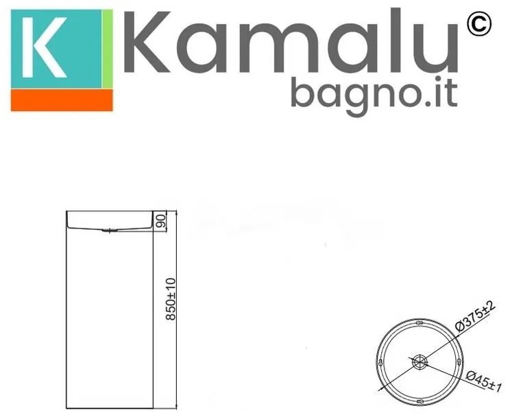 Kamalu - lavabo da terra freestanding con drenaggio a pavimento finitura gun metal |