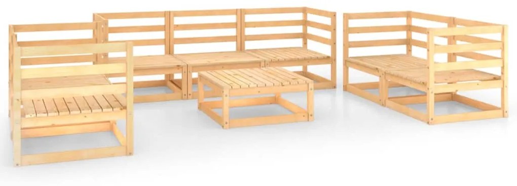 Set Divani da Giardino 8 pz in Legno Massello di Pino