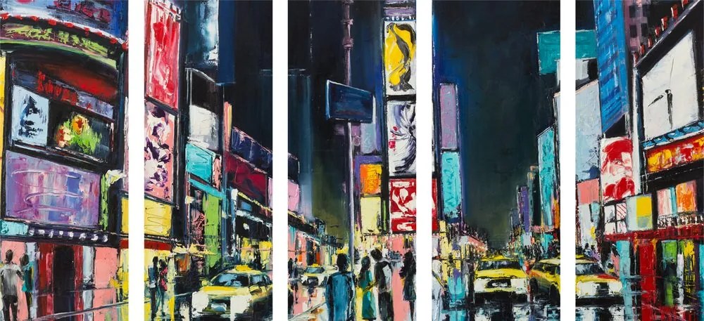 Quadri 5 pezzi – New York colorata