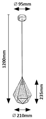 Rabalux 72244 - Lampadario a sospensione con filo NORAH 1xE14/40W/230V blu/oro