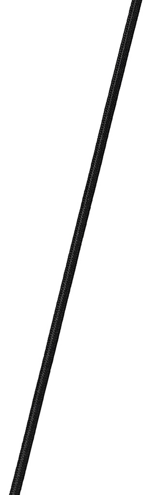 Lampadario ovale nero con vetro oro e fumé 5 luci - Zuzanna