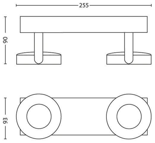 Philips 53172/31/16- Luce LED dimmerabile MYLIVING CLOCKWORK 2xLED/4,5W/230V