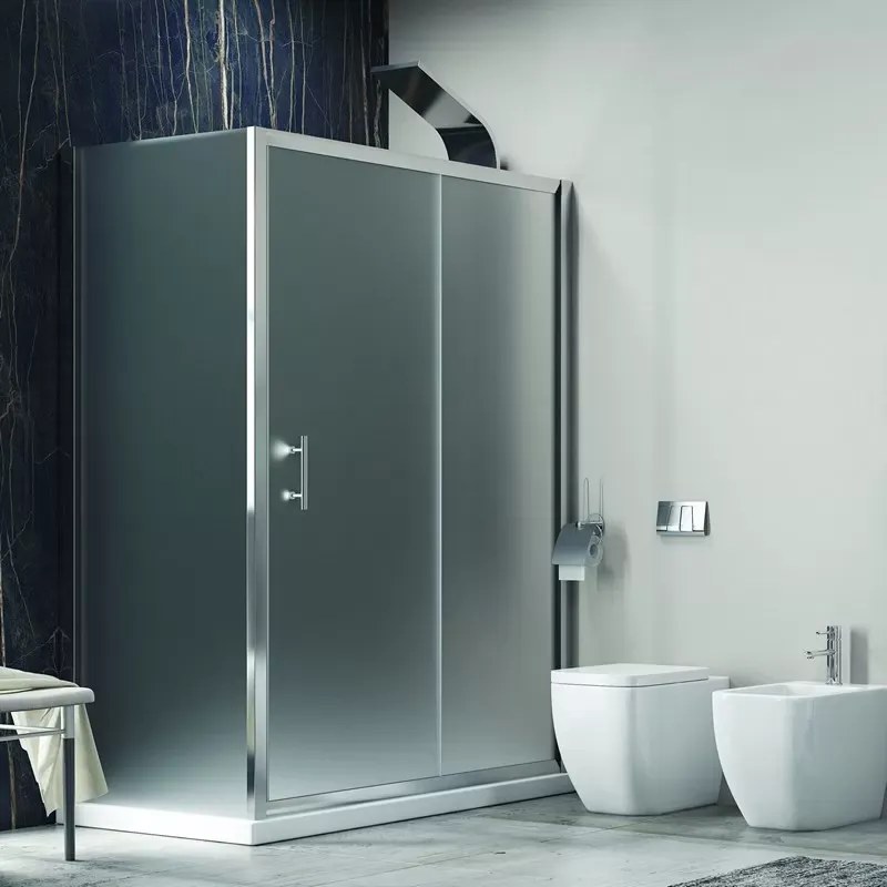 Doccia angolare 150x90 vetro satinato anta scorrevole KF5000S - KAMALU
