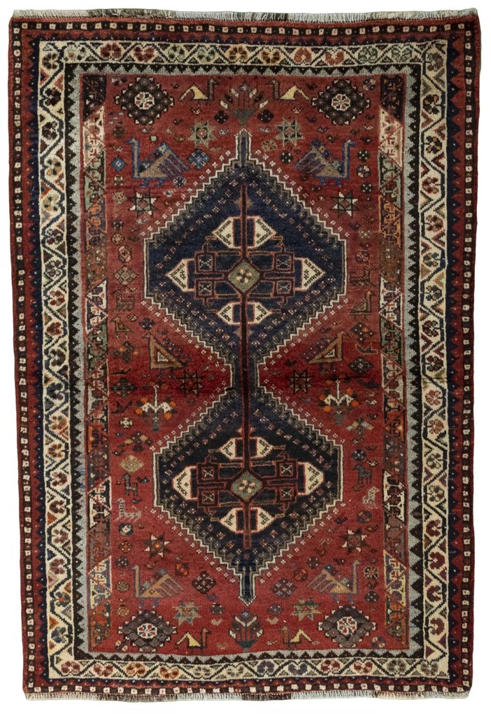 Shiraz Tappeto persiano 180 x 120 Rosso (Iran) Annodato A Mano